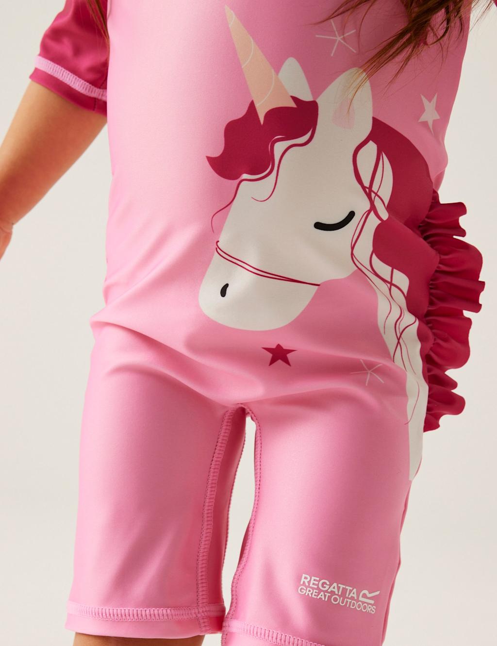 Unicorn 3/4 Sleeve All In One Swimsuit (6 Mths - 6 Yrs) 6 of 7