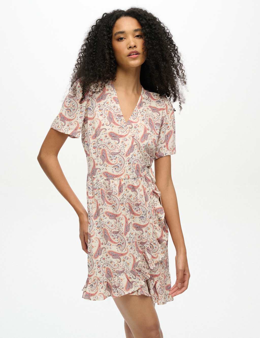 Printed Mini Wrap Dress 2 of 5