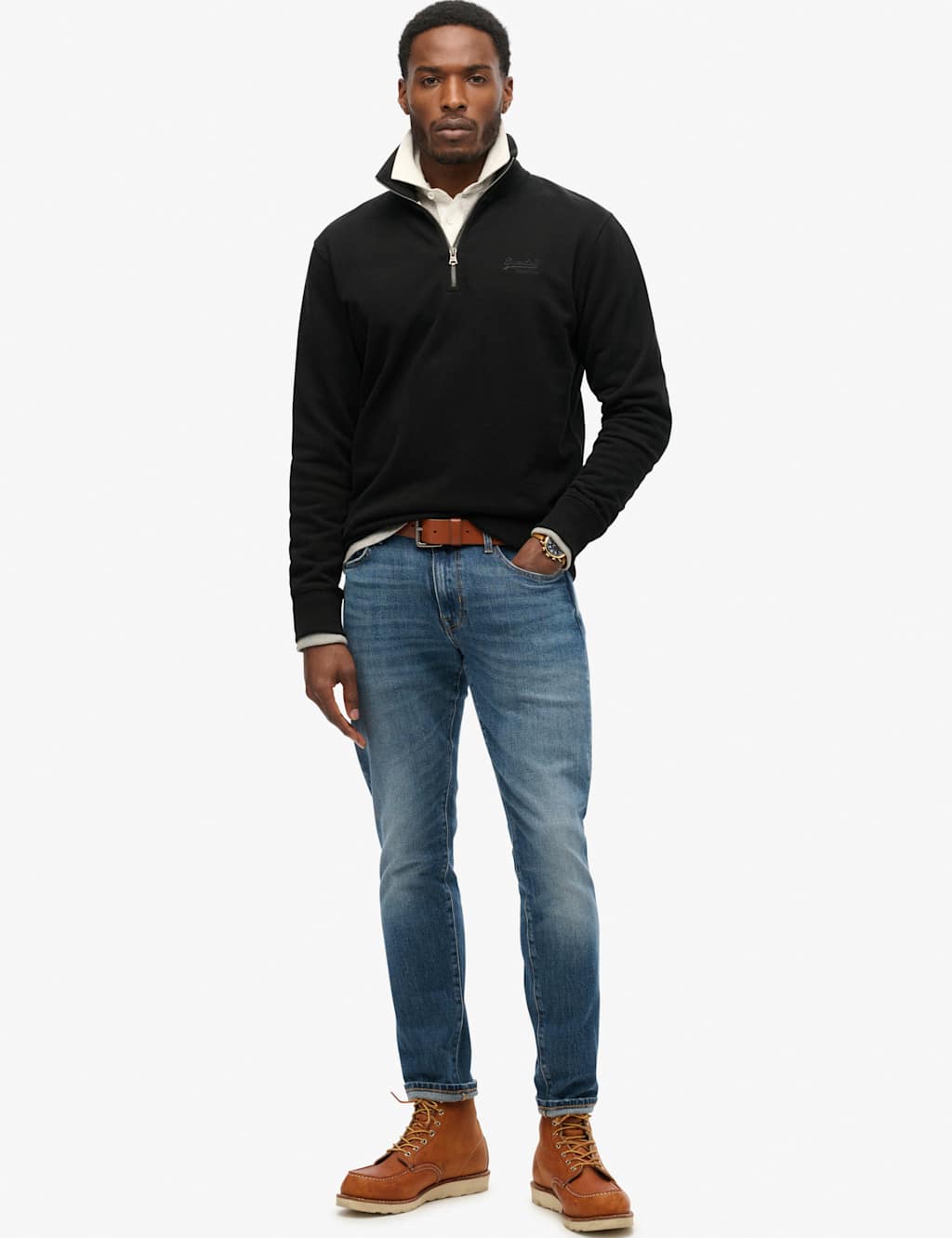 Cotton Rich Half Zip Henley Sweatshirt 3 of 6