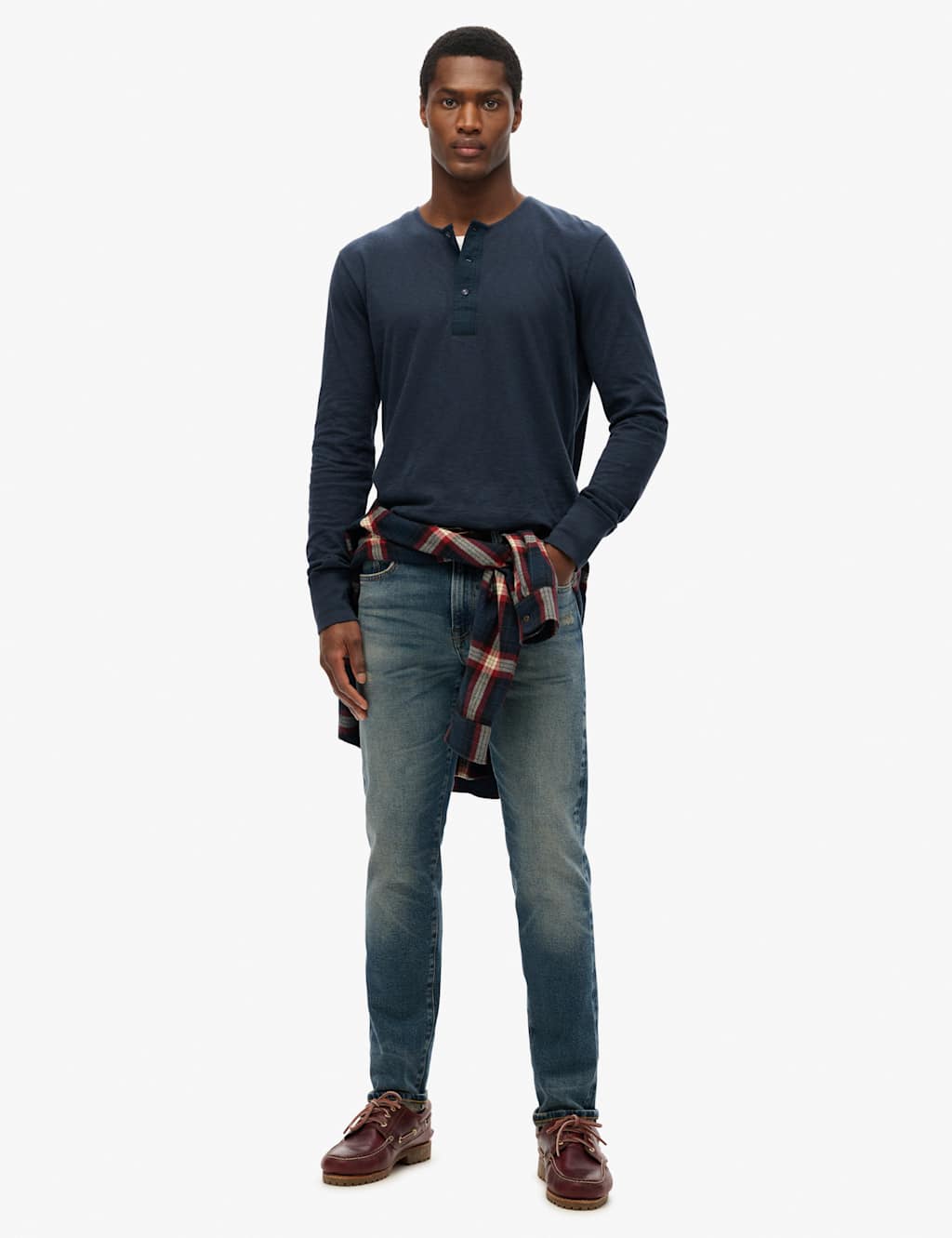 Pure Cotton Grandad Collar Long Sleeve Top 3 of 6