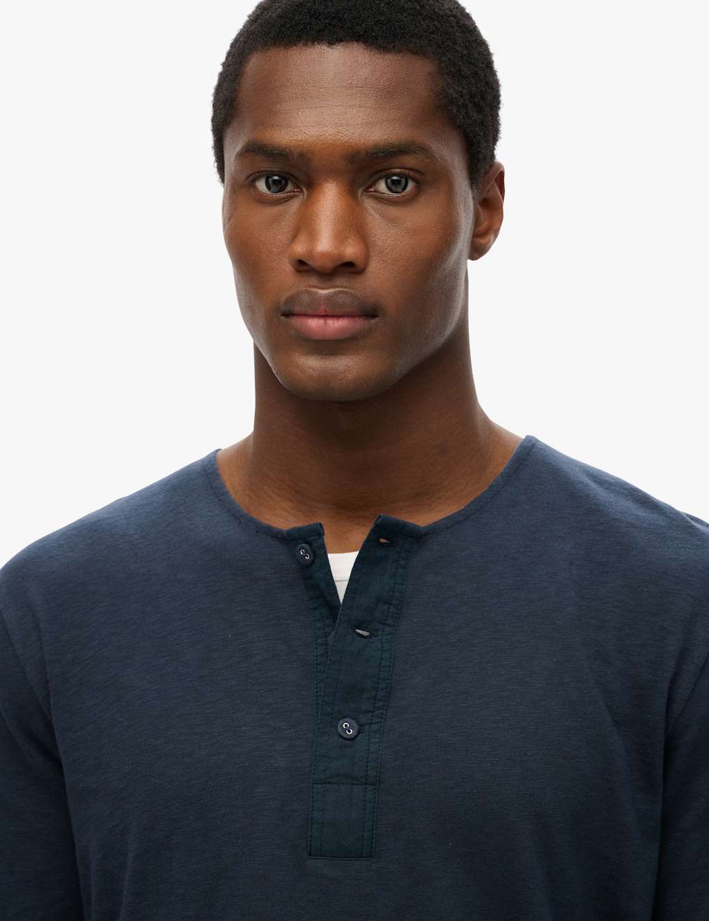 Pure Cotton Grandad Collar Long Sleeve Top 5 of 6