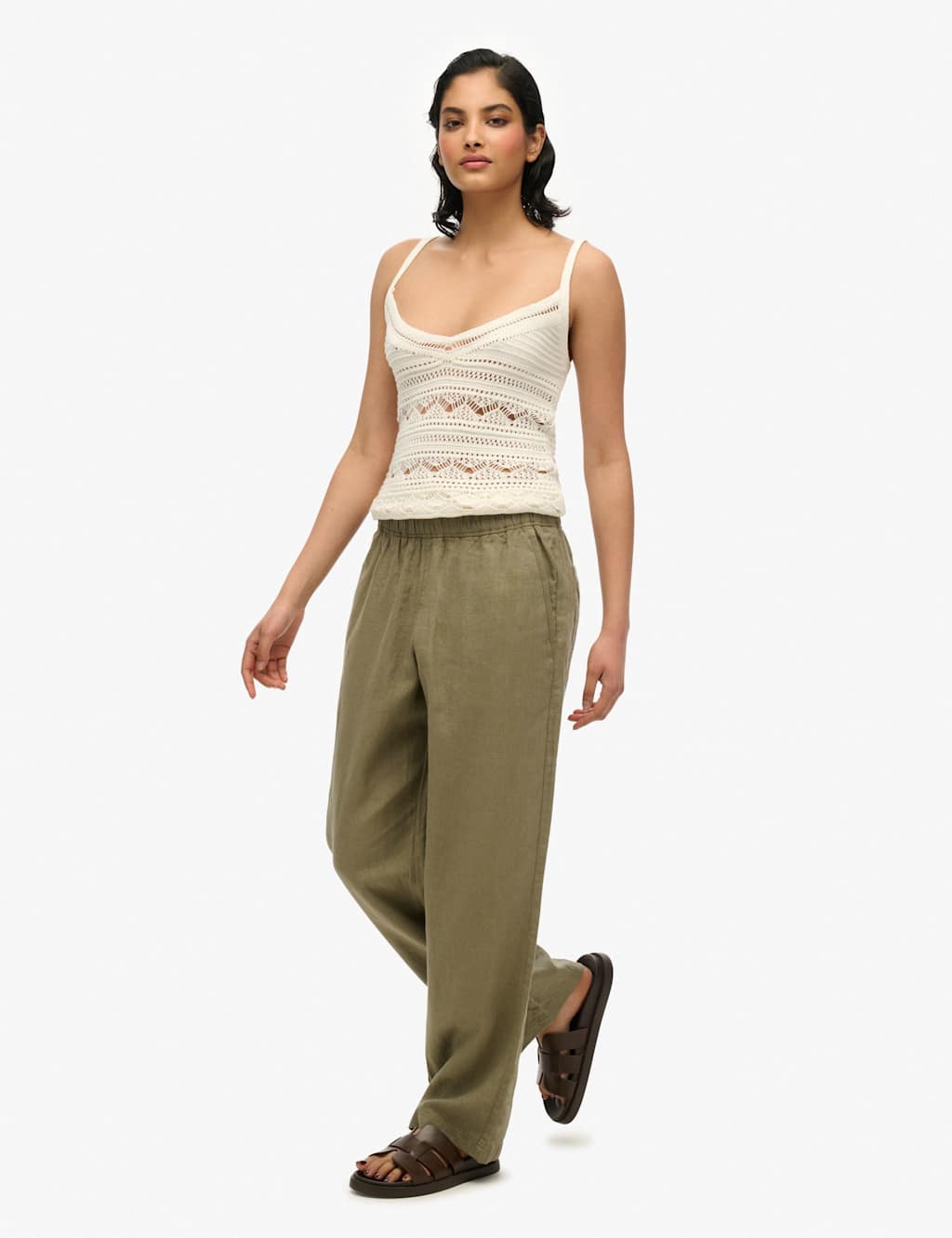 Pure Linen Drawstring Trousers 4 of 8
