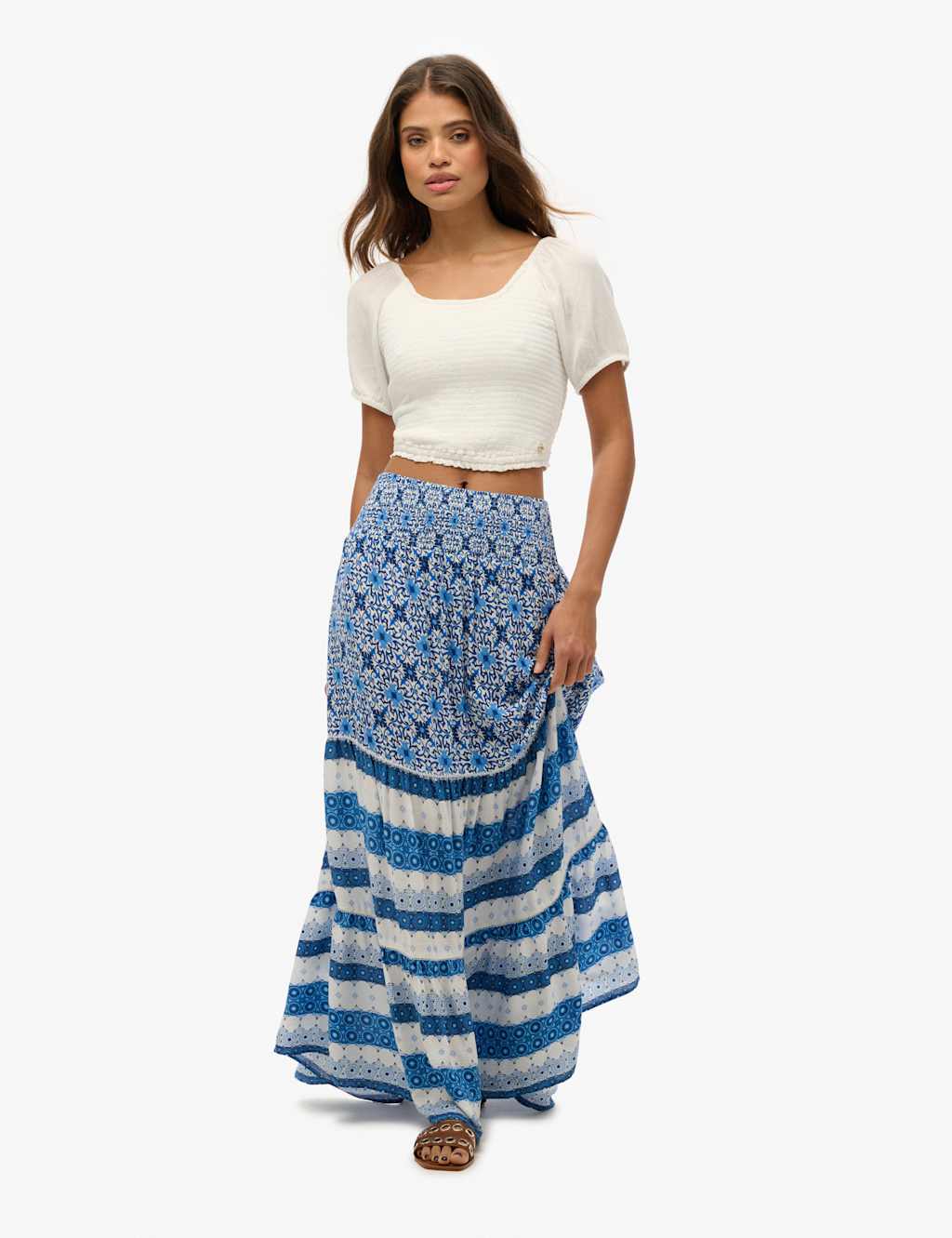 Printed Maxi Tiered Skirt 2 of 6