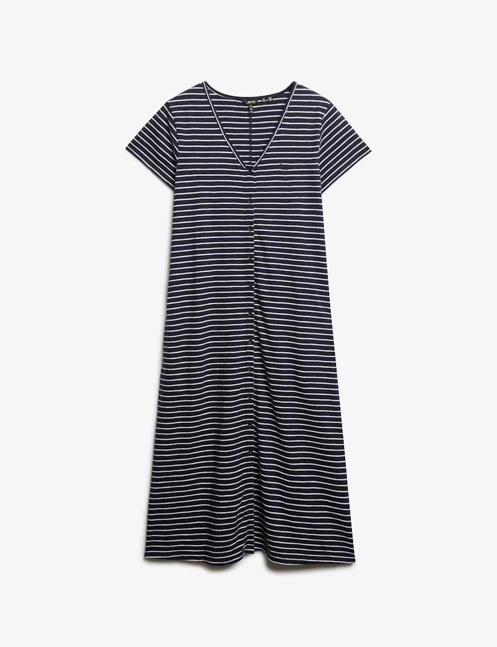Jersey Button Through Midi Relaxed Dress 2 of 8