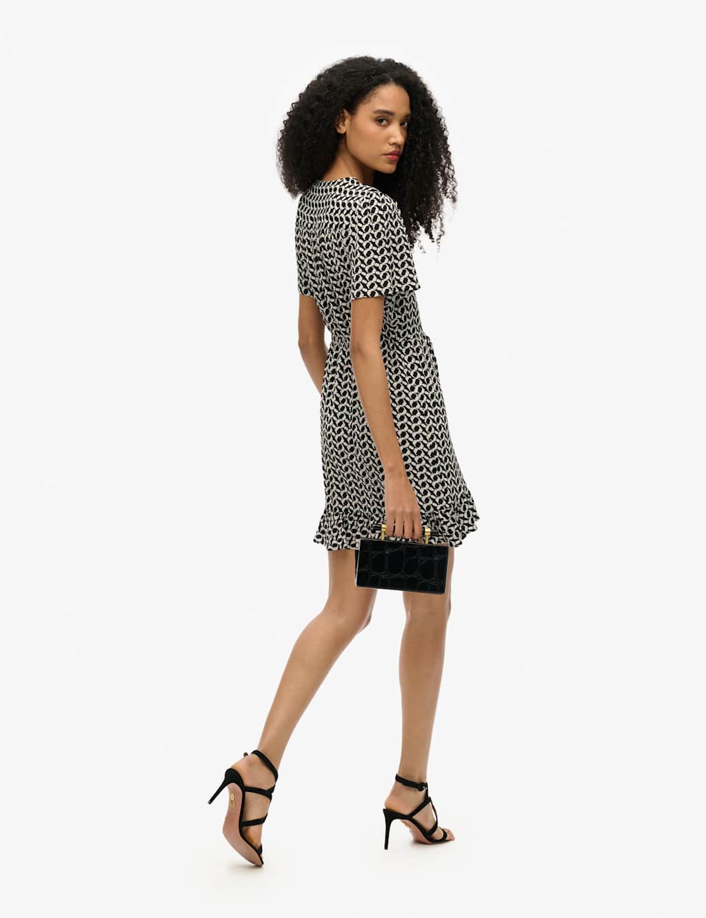 Printed Mini Wrap Dress 2 of 5