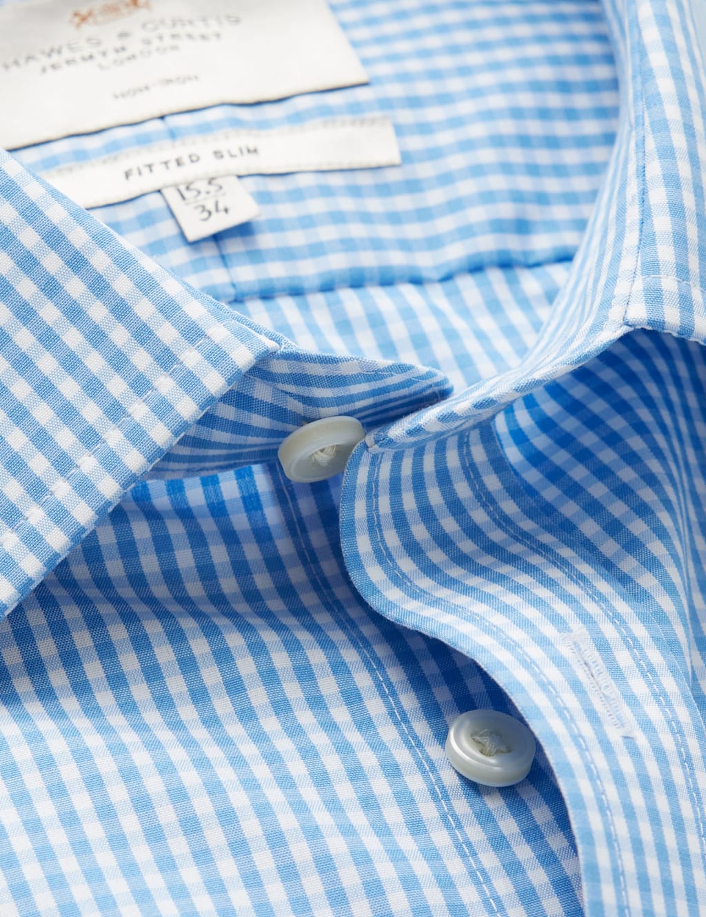 Slim Fit Non Iron Pure Cotton Gingham Shirt 3 of 3