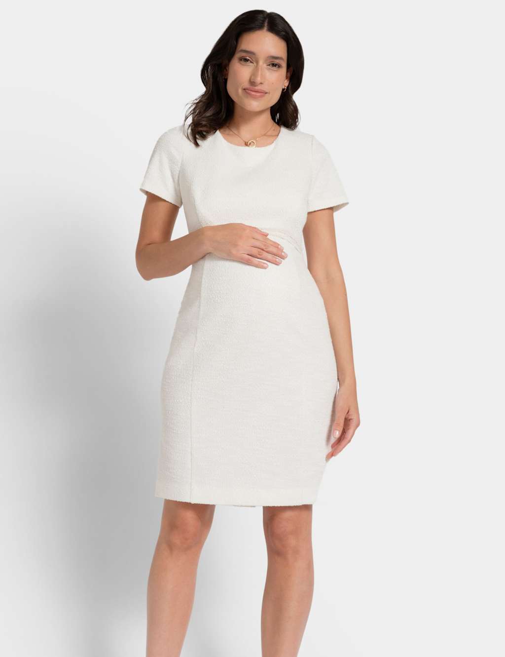 Maternity Tweed Knee Length Shift Dress 2 of 4