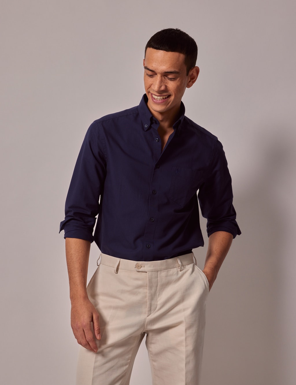 Regular Fit Pure Linen Oxford Shirt 2 of 3