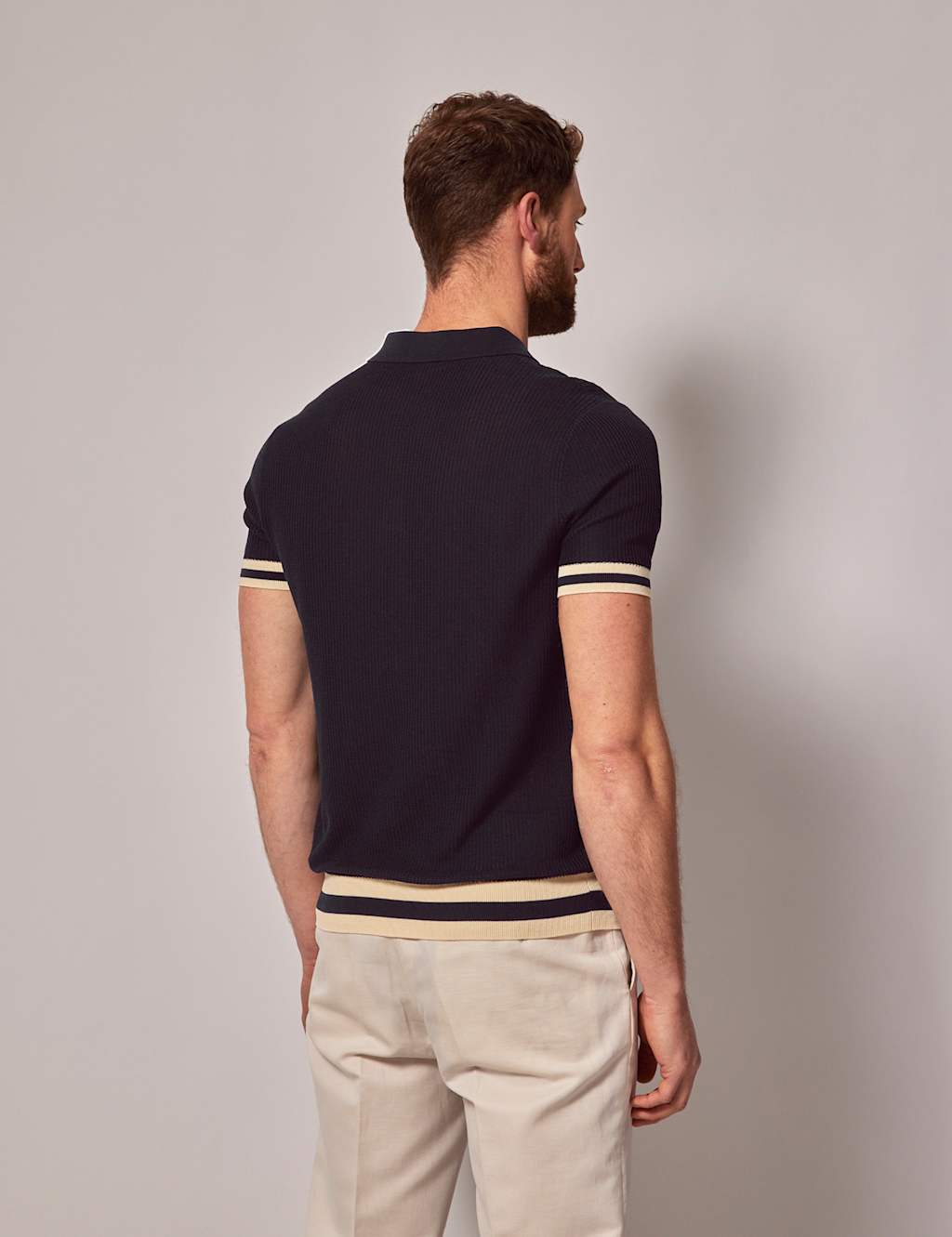 Pure Cotton Textured Polo Shirt