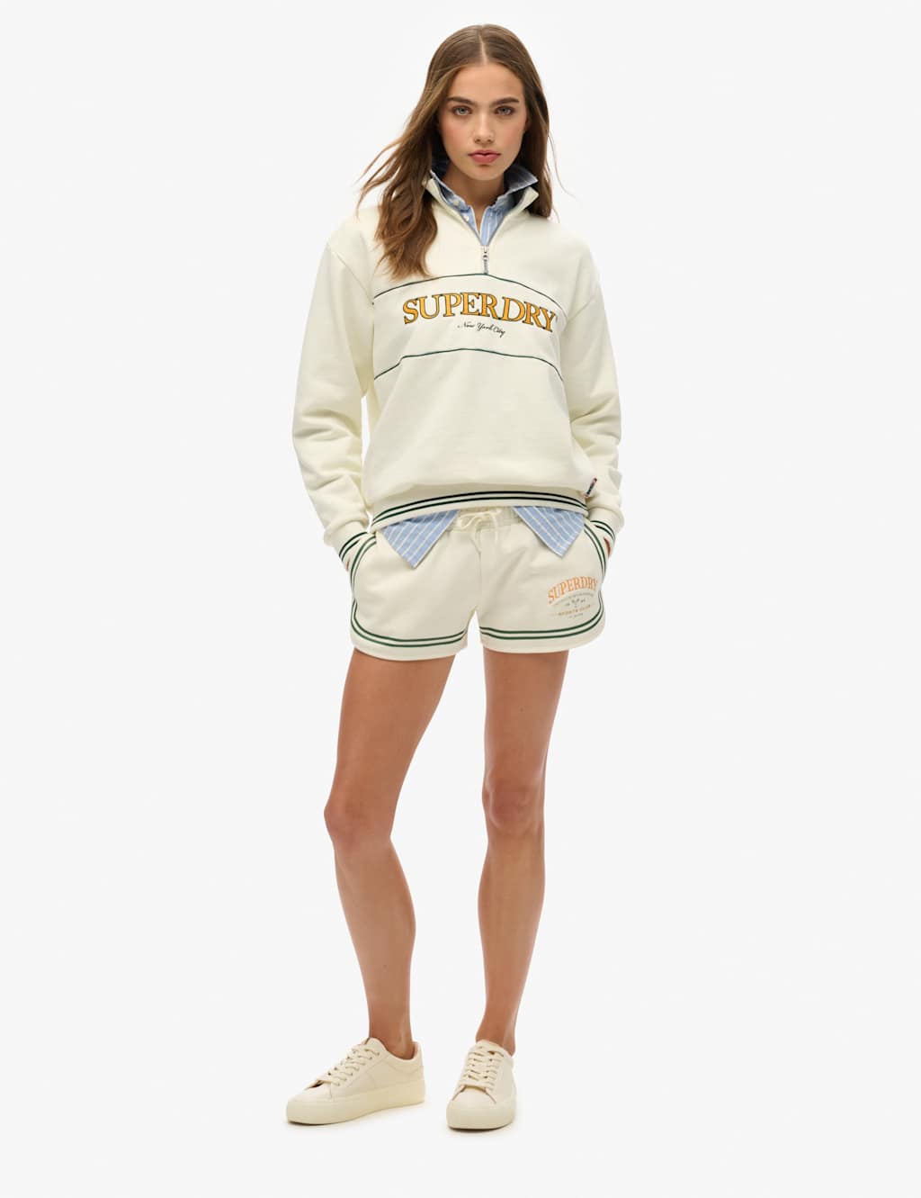Cotton Rich Embroidered Half Zip Sweatshirt 3 of 4