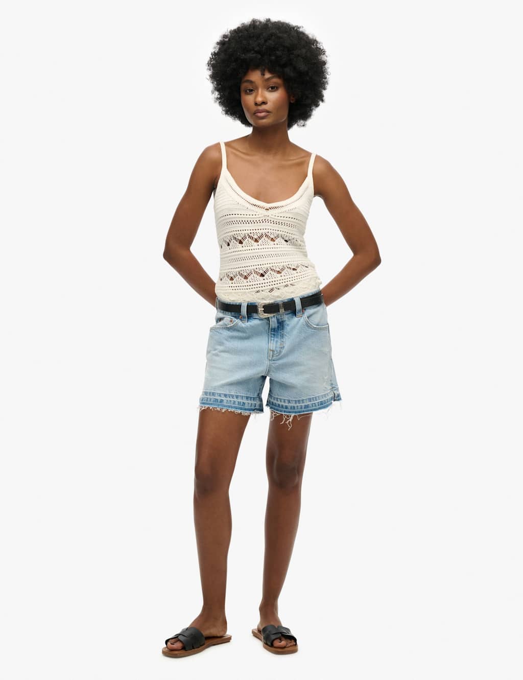 Denim Cut Off Shorts 2 of 5