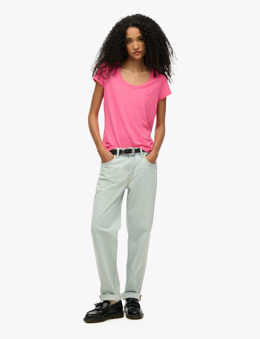 Cotton Rich Embroidered Scoop Neck T-Shirt 3 of 6