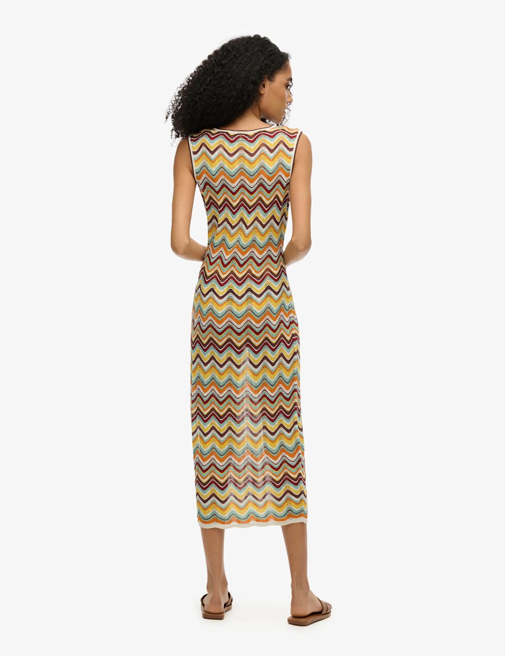 Knitted Colour Block Midi Bodycon Dress 2 of 4