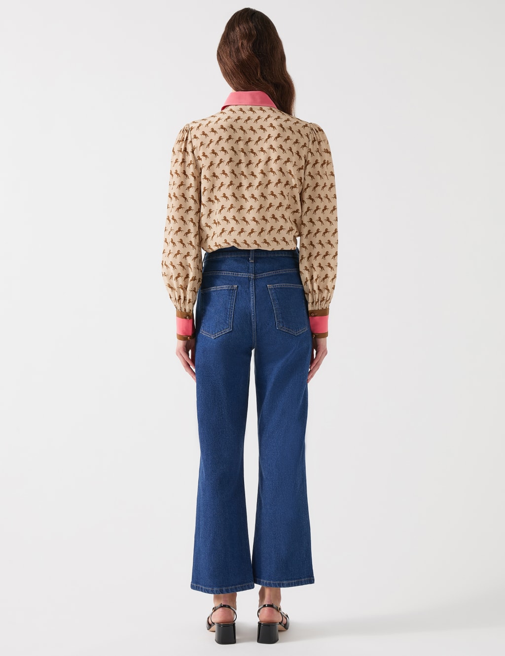 Pure Silk Horse Print Blouse 3 of 4
