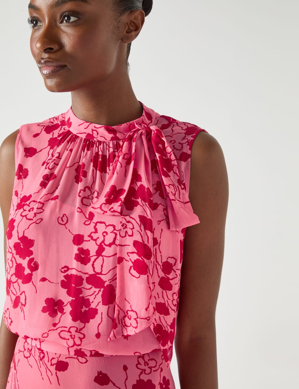 Floral Tie Neck Blouse 3 of 3