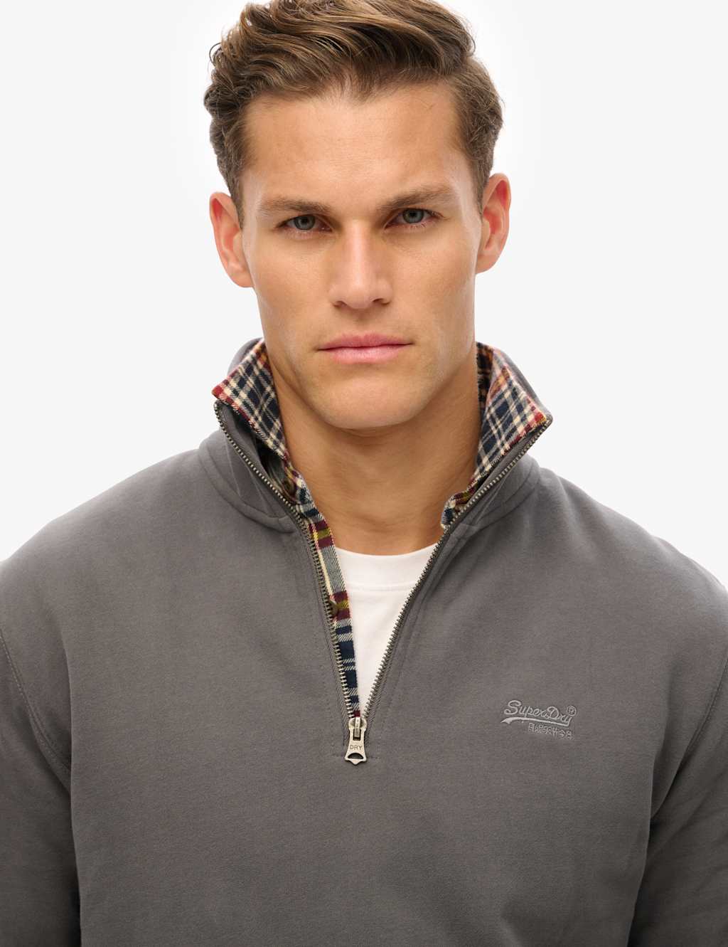 Cotton Rich Funnel Neck Henley Sweatshirt 5 of 6