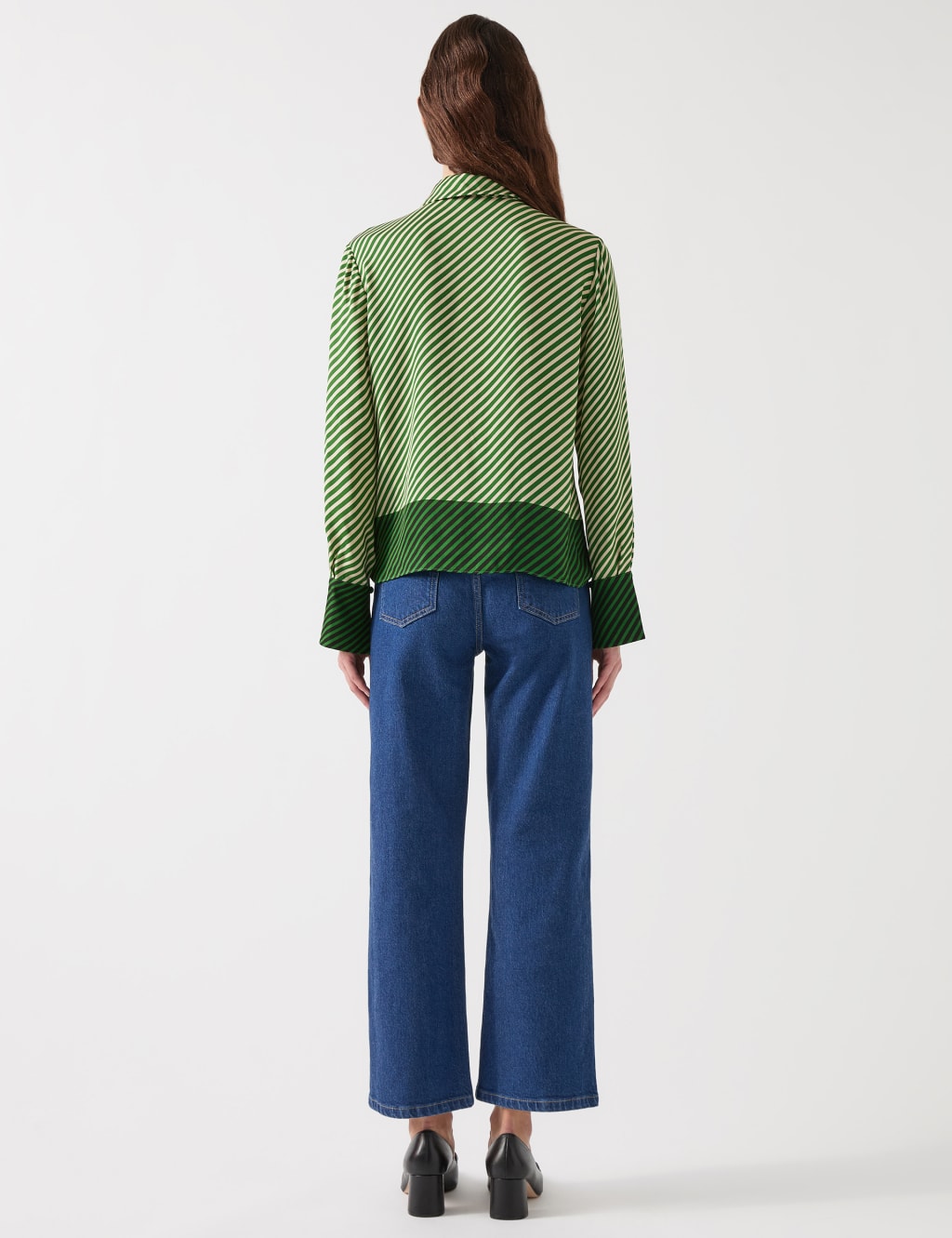 Crepe Striped Tie Neck Shirt 4 of 4