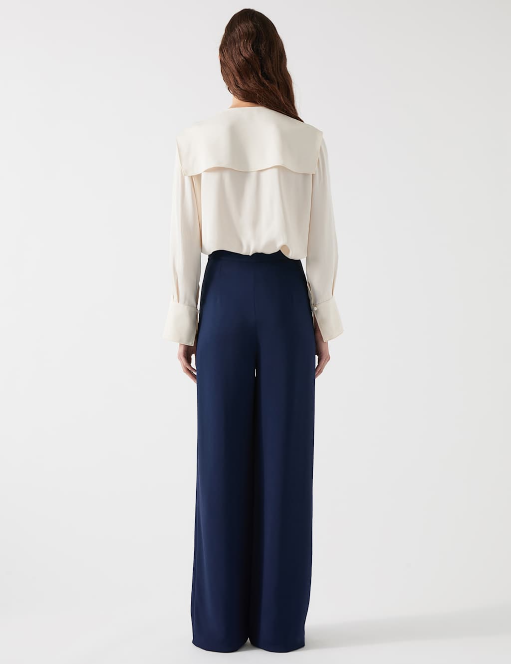 Crepe Button Detail Straight Leg Trousers 3 of 4