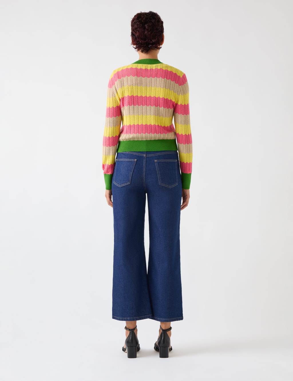 Cotton Rich Colour Block Pointelle Cardigan 3 of 4