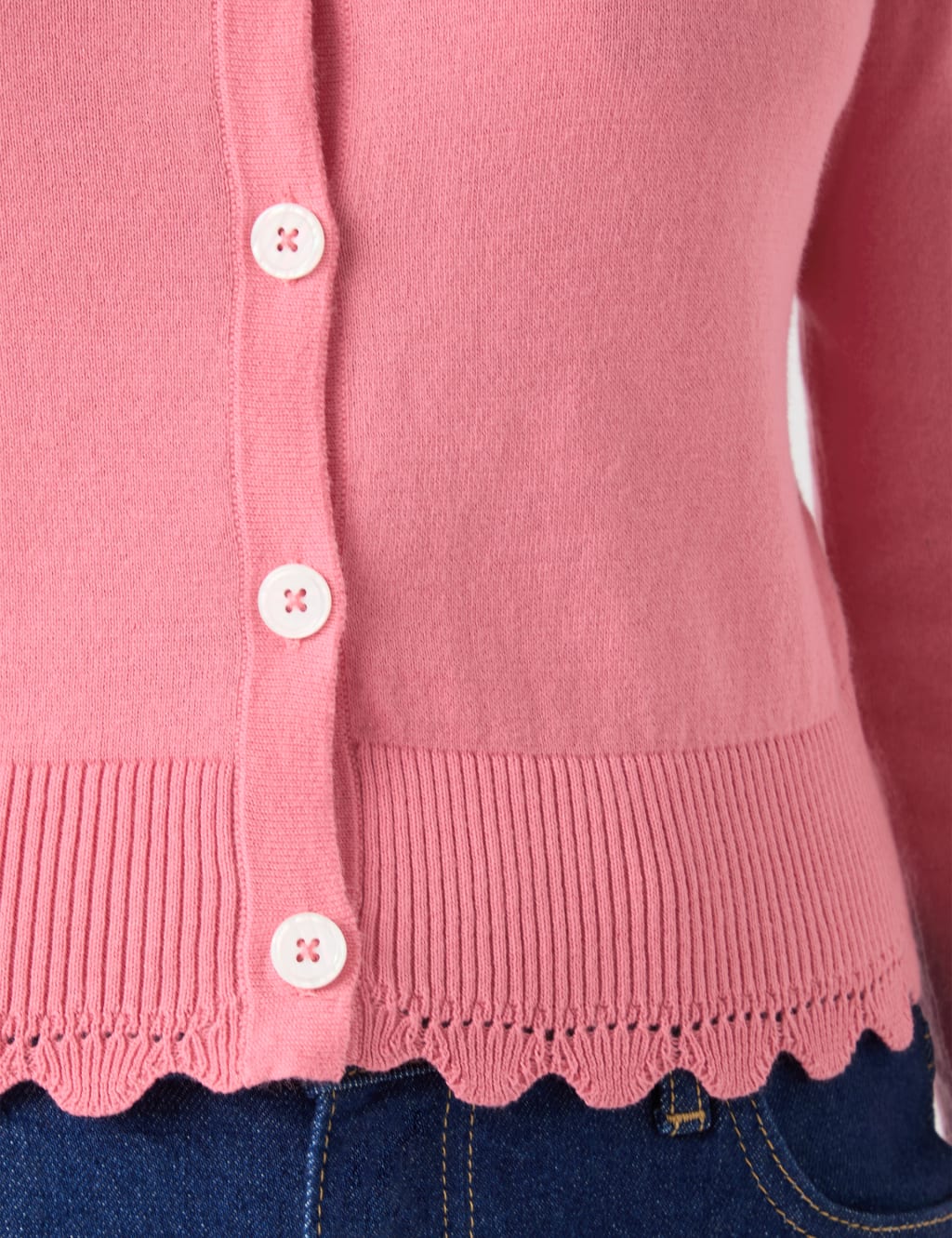 Pure Cotton Crew Neck Cropped Cardigan 4 of 4