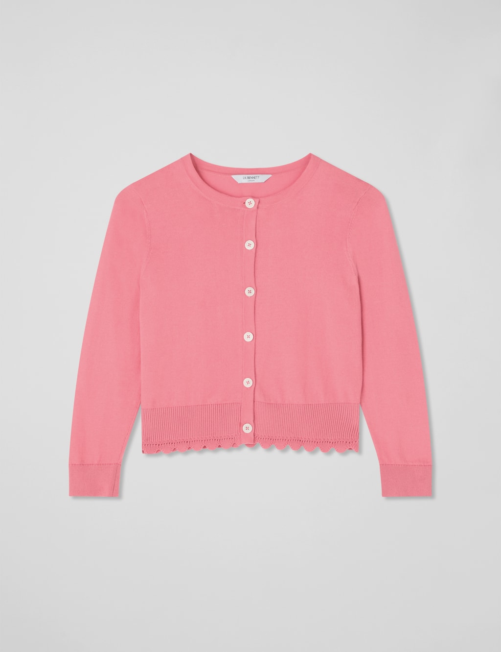 Pure Cotton Crew Neck Cropped Cardigan 2 of 4
