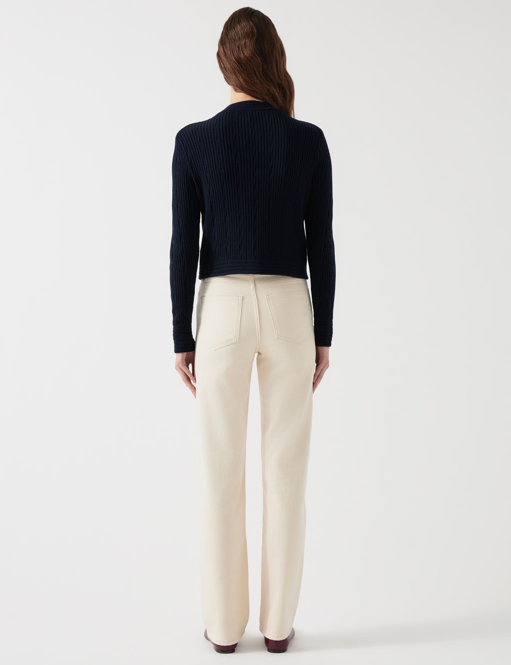Cotton Rich Ribbed Cropped Cardigan 3 of 4