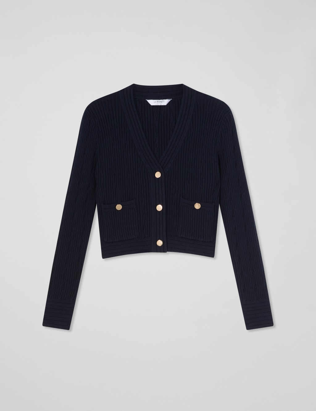 Cotton Rich Ribbed Cropped Cardigan 2 of 4