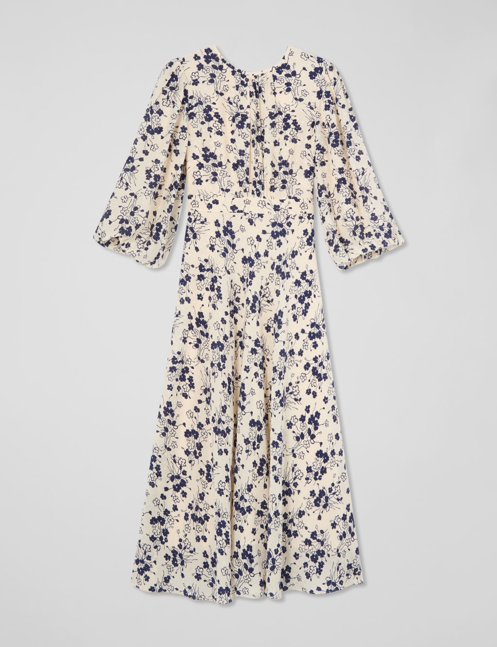 Silk Blend Floral Midi Skater Dress 2 of 4