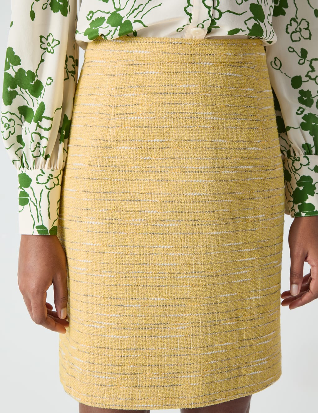 Cotton Blend Tweed Mini Pencil Skirt 4 of 4