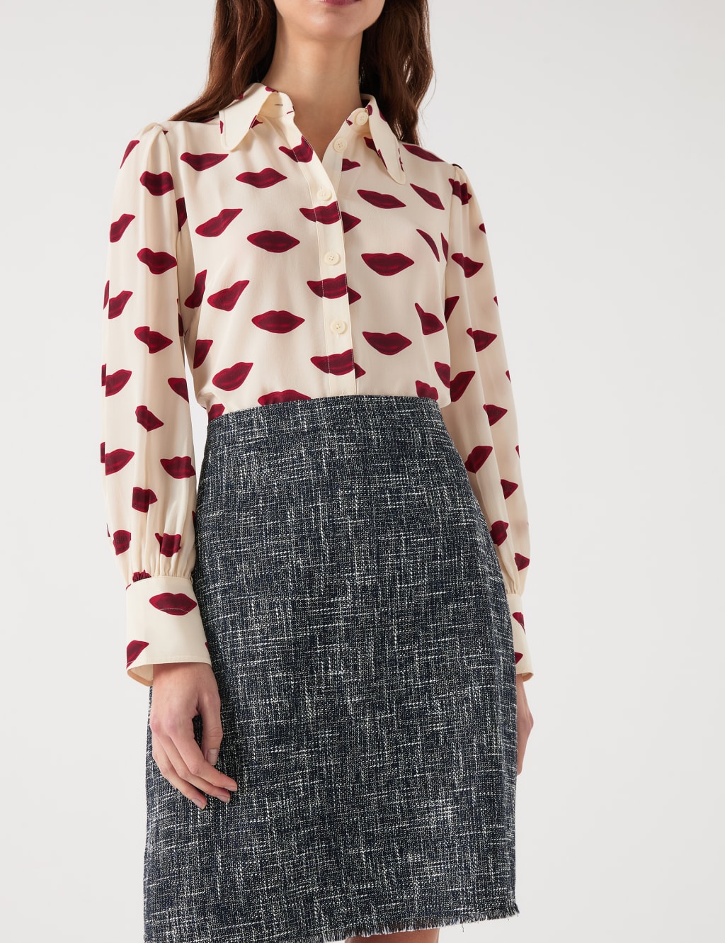 Cotton Blend Tweed Mini Pencil Skirt 4 of 4