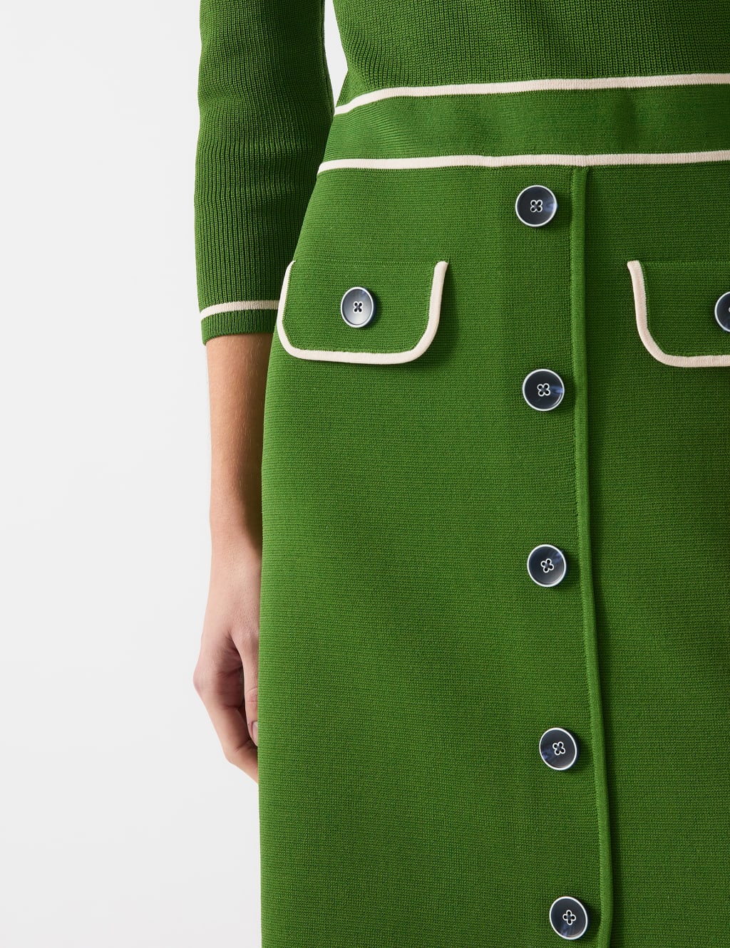 Knitted Button Detail Mini Tailored Dress 4 of 4