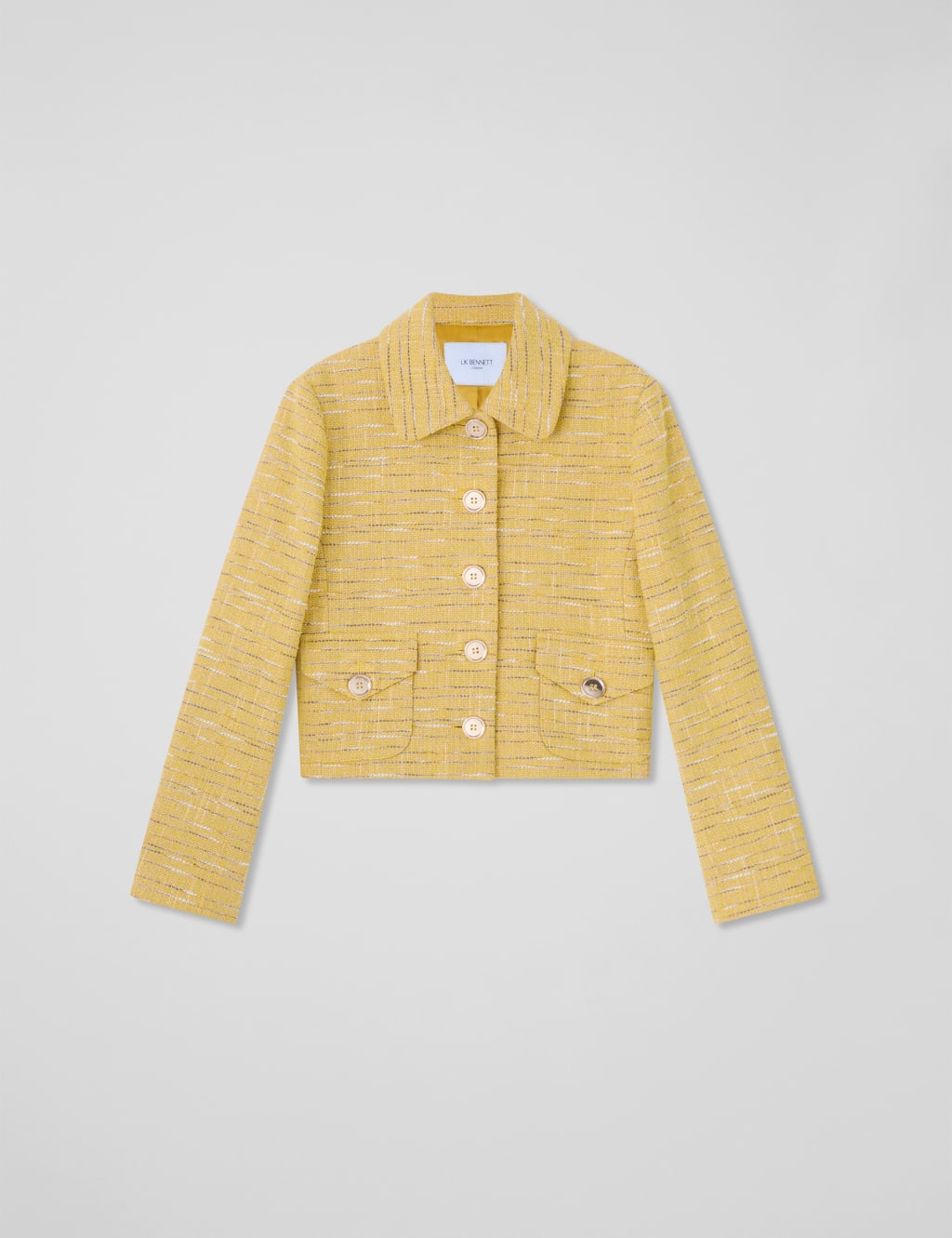 Tweed Textured Pocket Detail Cropped Jacket 2 of 4