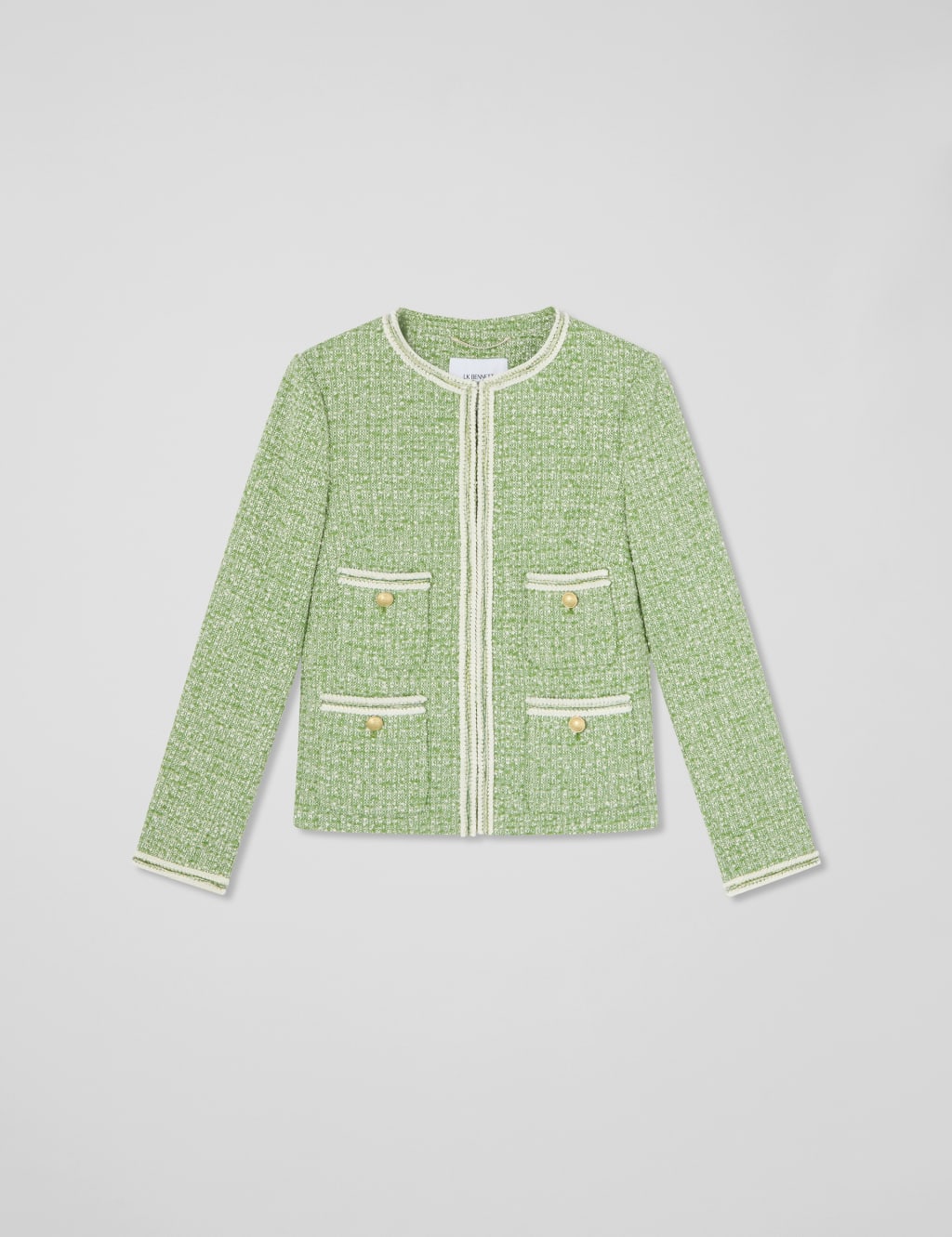 Tweed Collarless Jacket 2 of 4