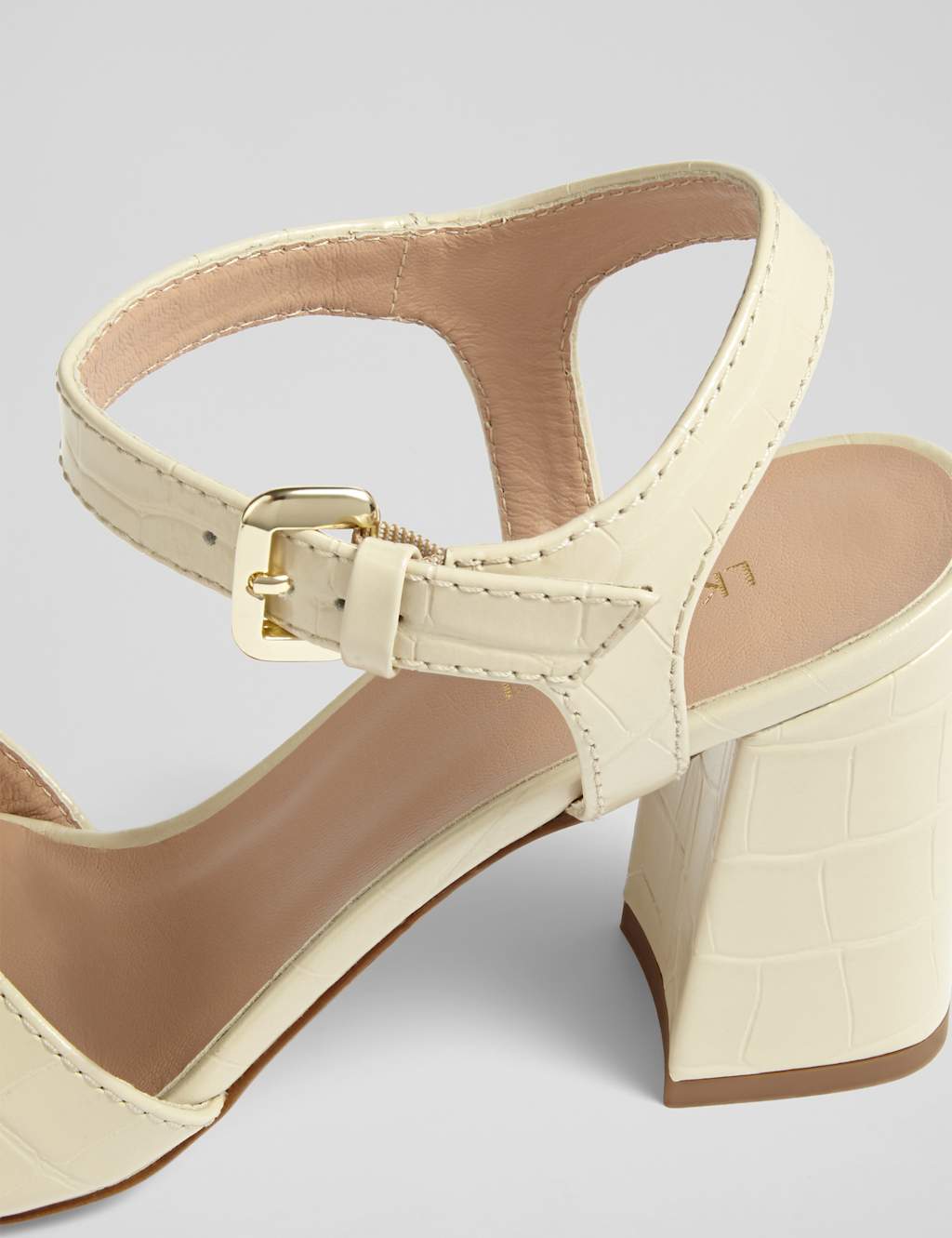 Leather Buckle Block Heel Sandals 4 of 4