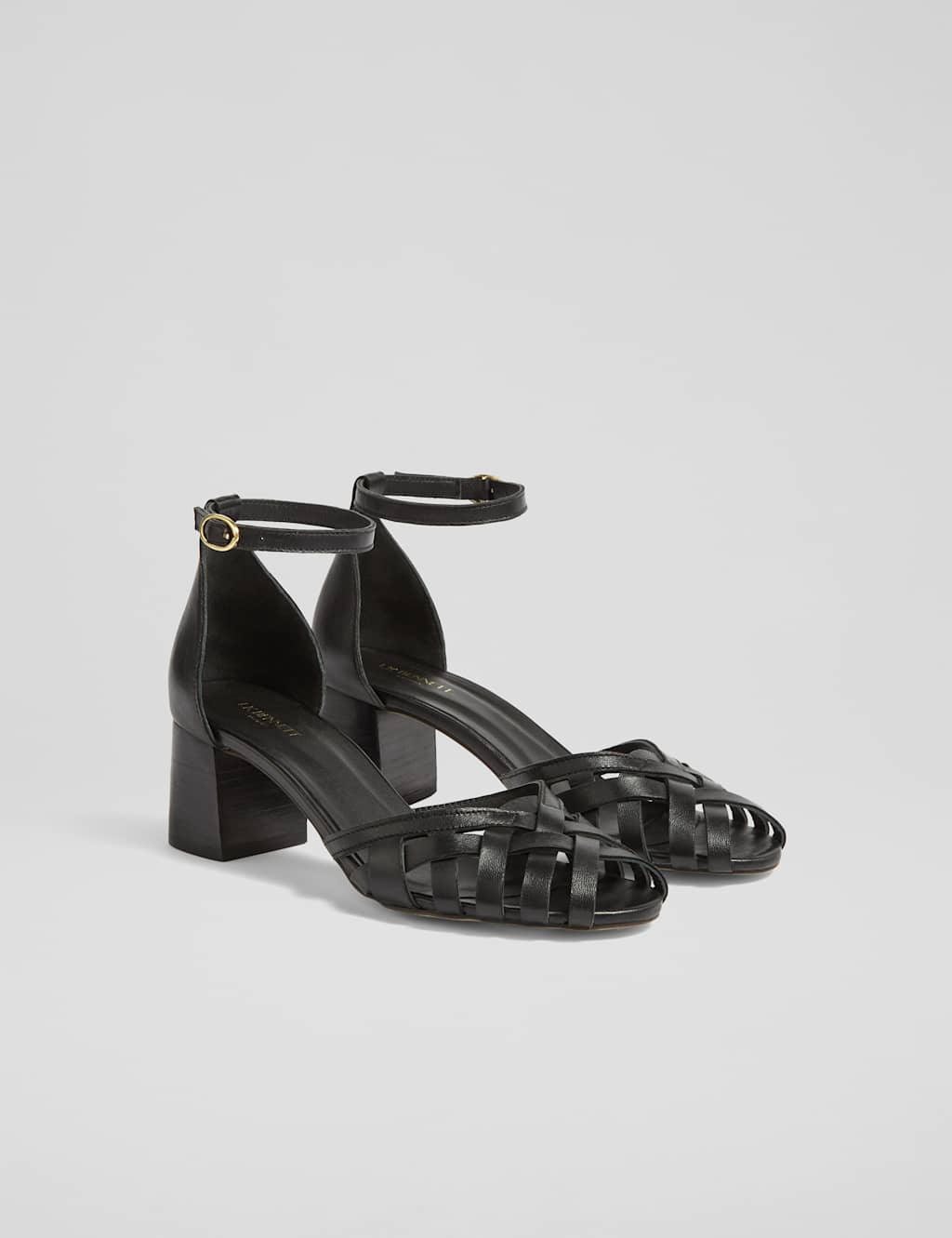 Leather Woven Ankle Strap Sandals 2 of 4