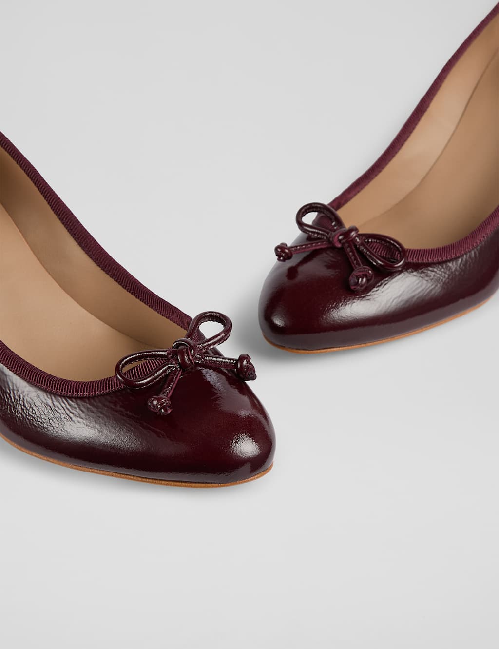 Leather Patent Block Heel Court Shoes 4 of 4