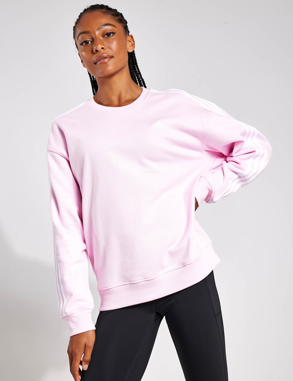 Essentials 3 Stripes Pure Cotton Sweatshirt Adidas M S