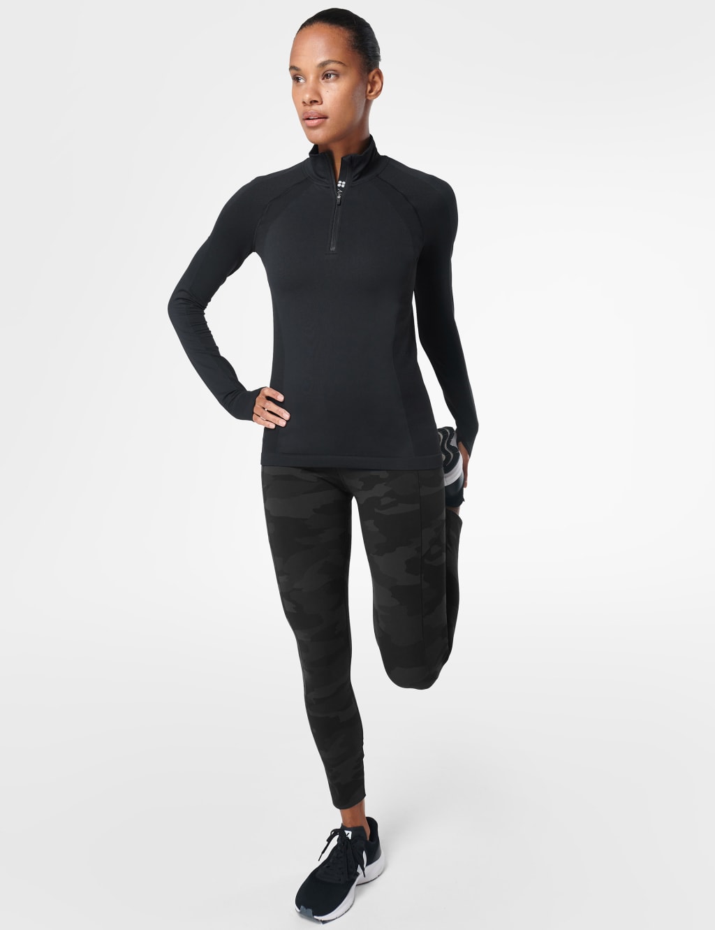 Athlete Funnel Neck Half Zip Fitted Top 2 of 6