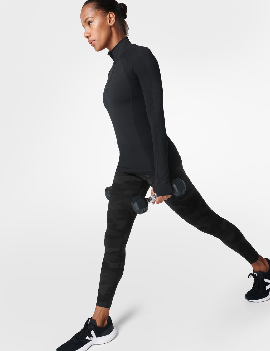 Athlete Funnel Neck Half Zip Fitted Top 4 of 6