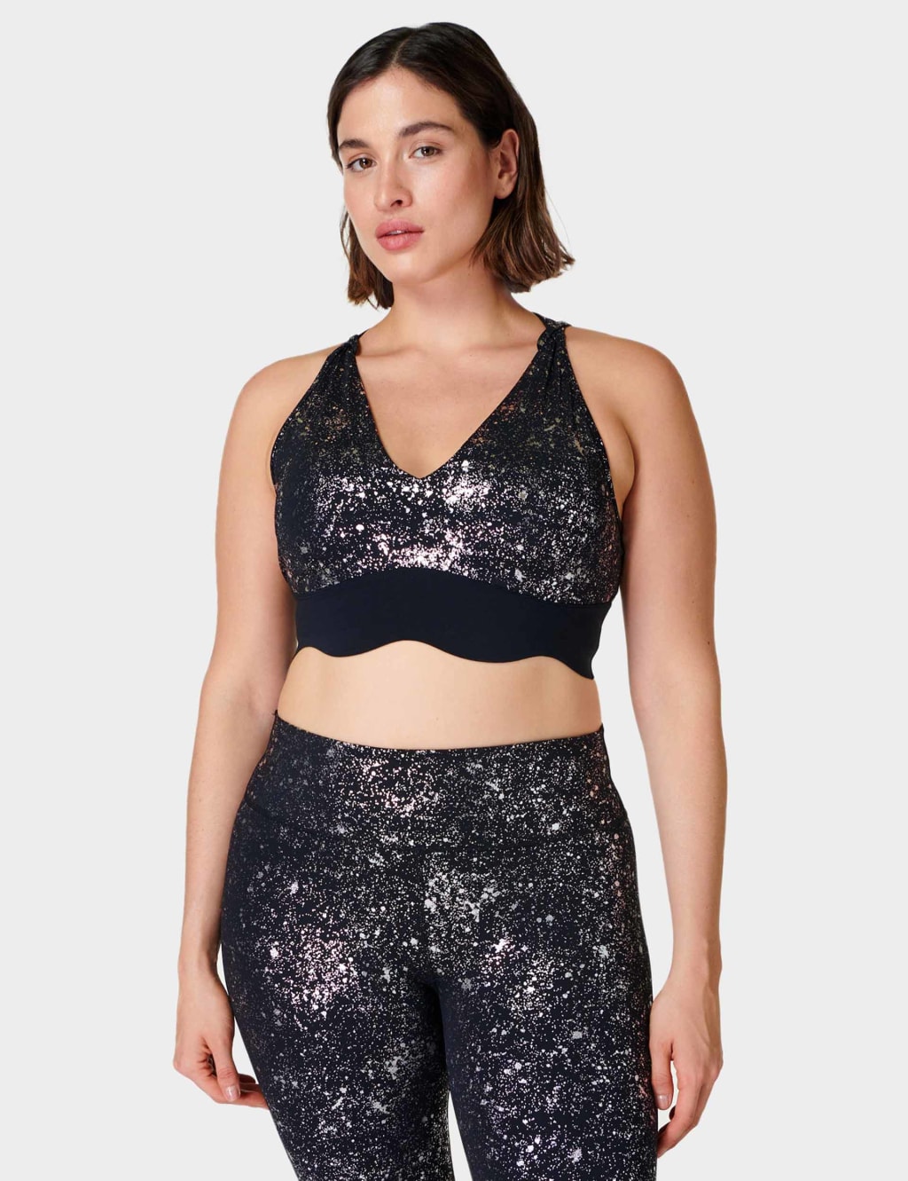 Goddess Metallic Non Wired Sports Bra 1 of 6