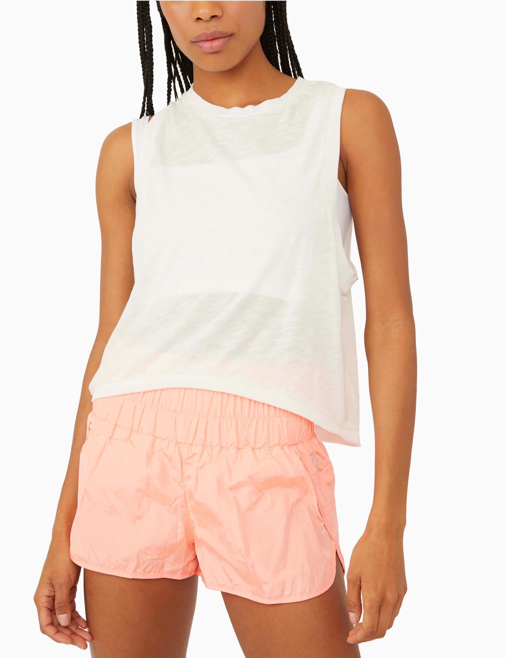 Love Cotton Rich Crew Neck Crop Vest Top 1 of 6