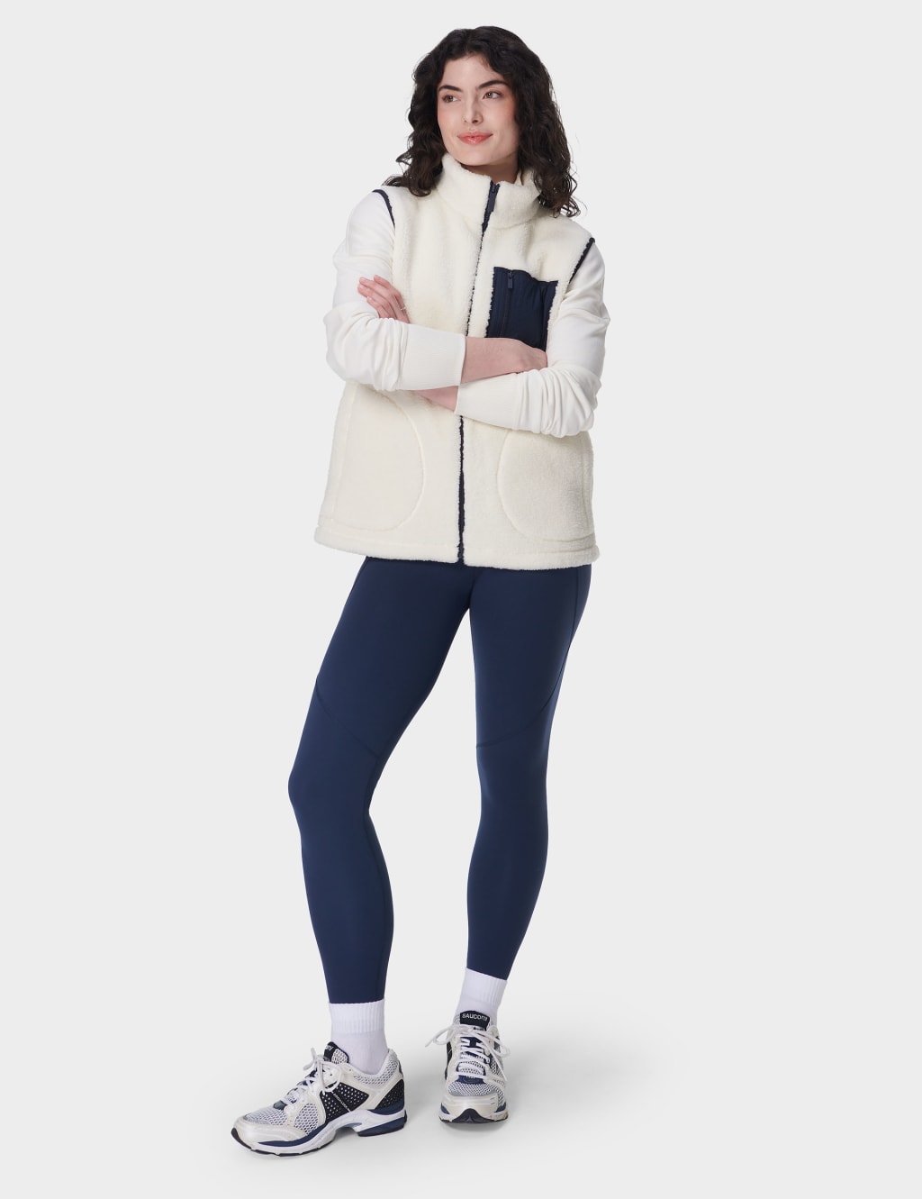 Plush Zip Up Funnel Neck Fleece Gilet 3 of 9