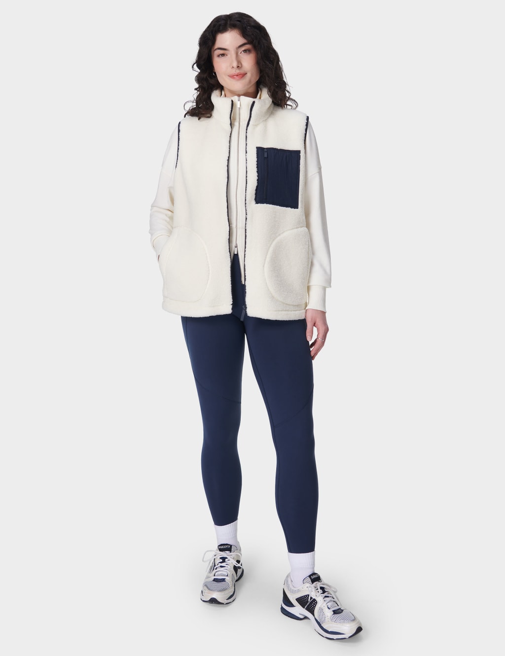 Plush Zip Up Funnel Neck Fleece Gilet 4 of 9