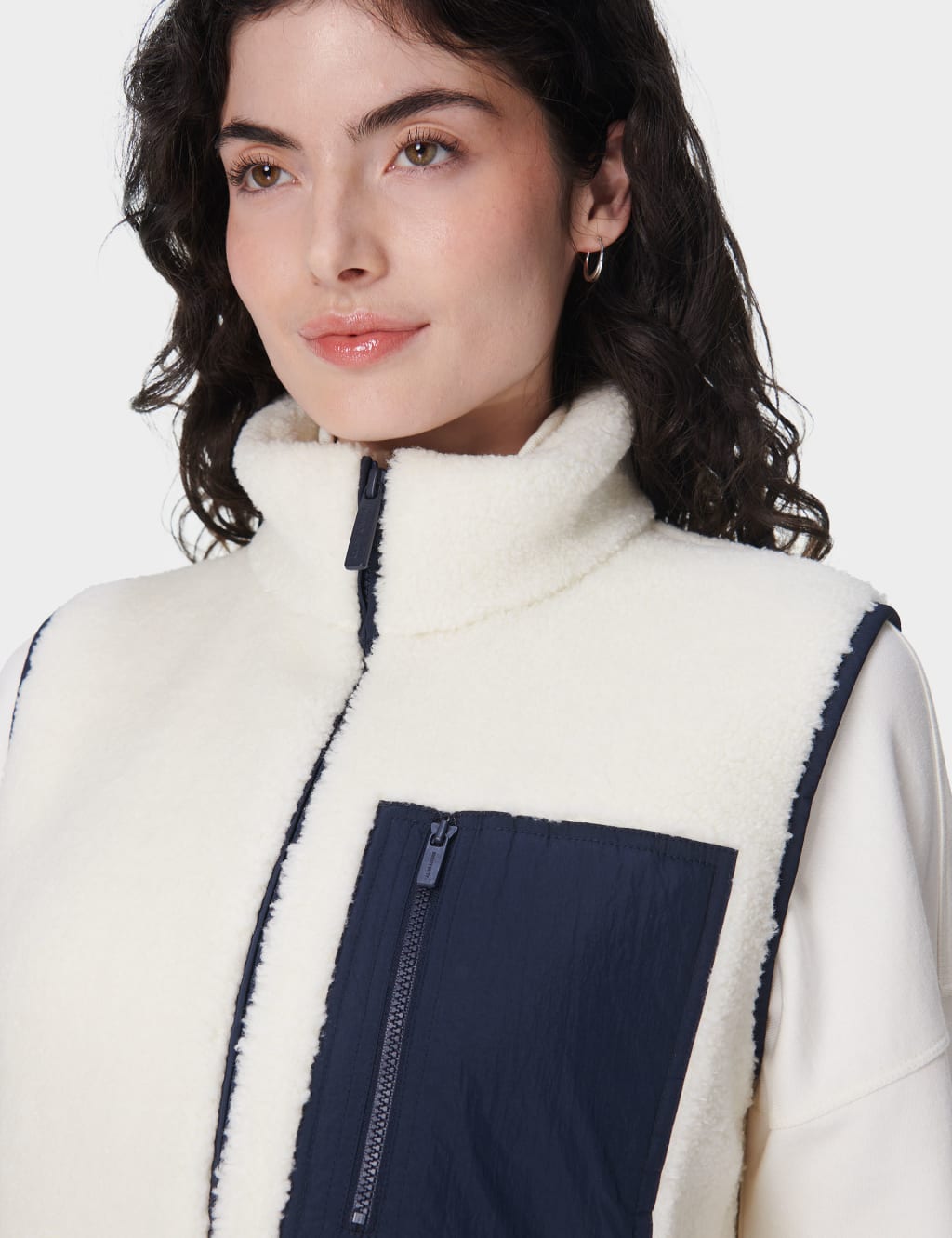 Plush Zip Up Funnel Neck Fleece Gilet 5 of 9