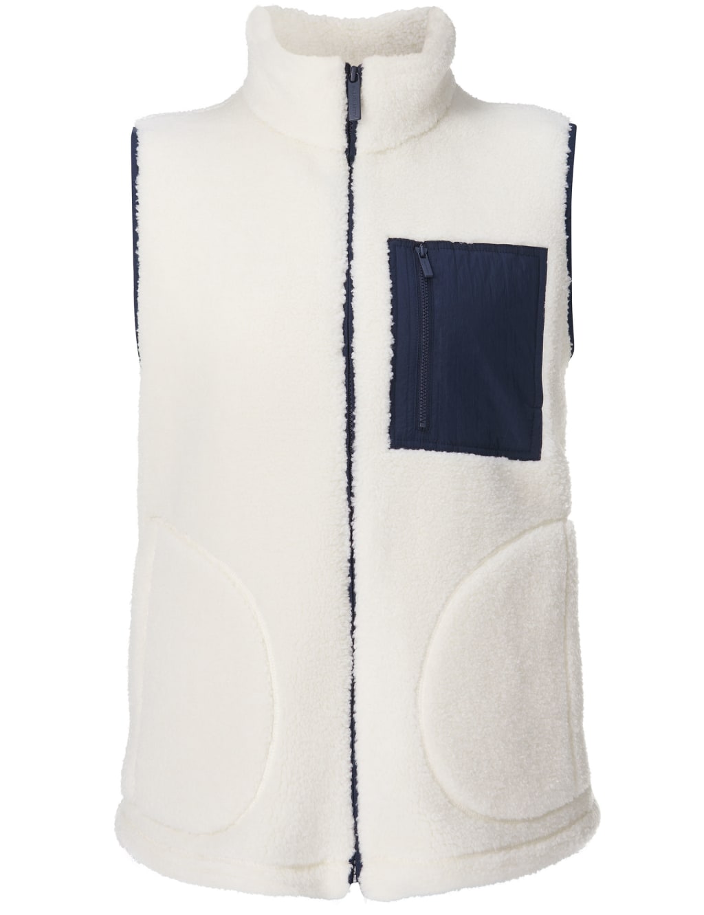 Plush Zip Up Funnel Neck Fleece Gilet 2 of 9