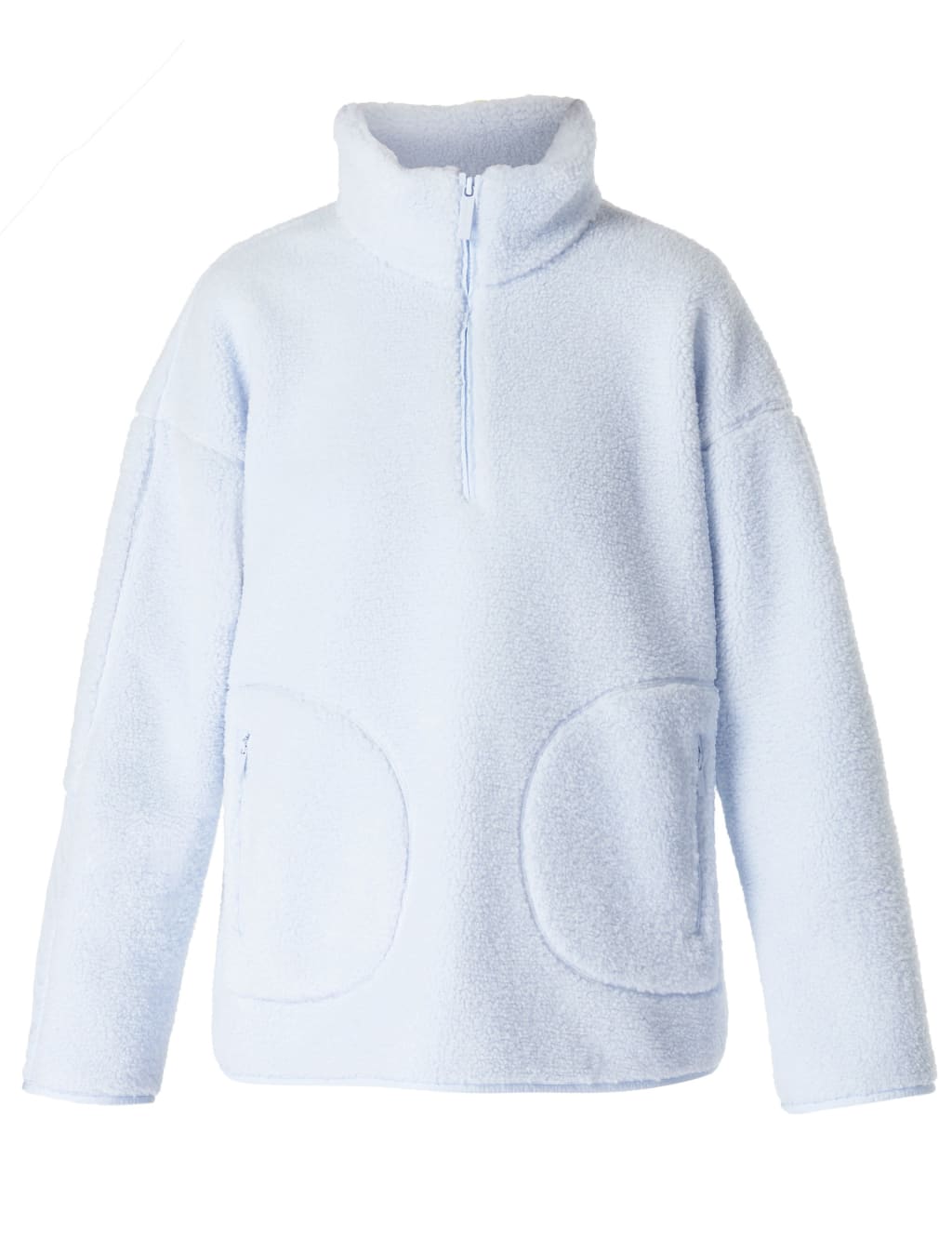 Plush Funnel Neck Half Zip Fleece Jacket
