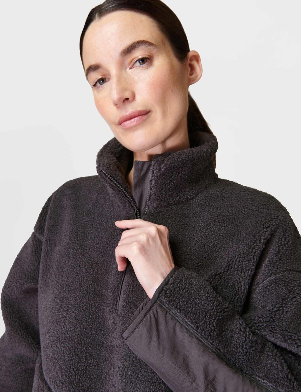 Plush Funnel Neck Half Zip Fleece Jacket Sweaty Betty M S