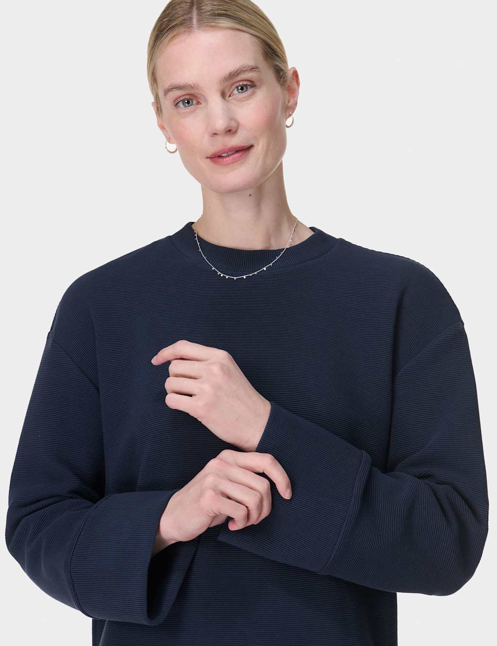 Peaceful Cotton Blend Ribbed Sweatshirt 5 of 7