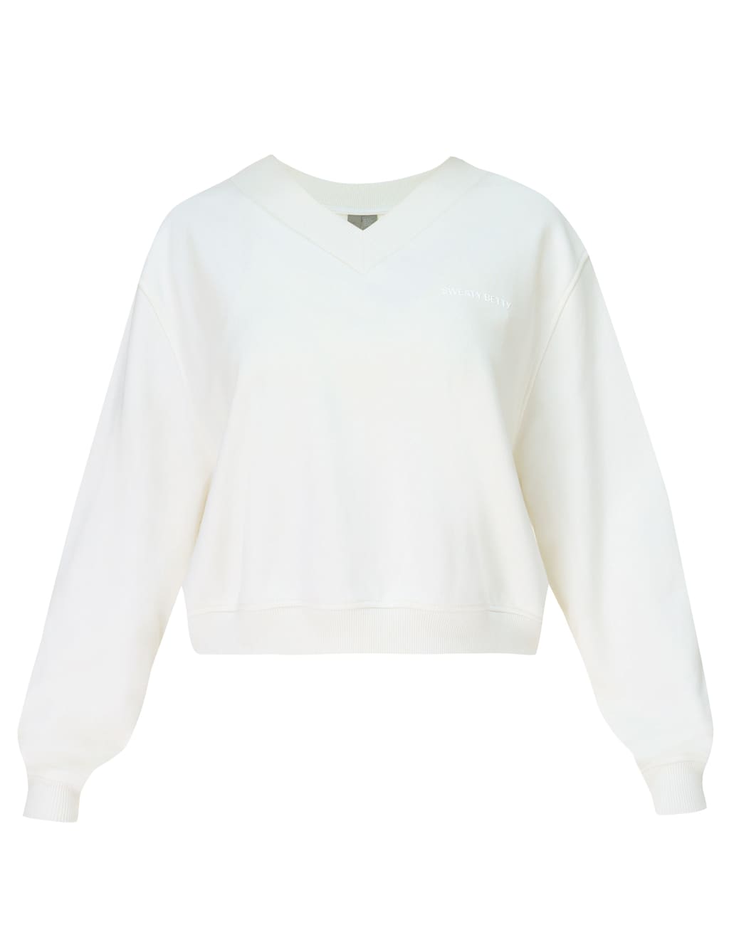 Revive Cotton Rich V-Neck Crop Sweatshirt 2 of 6