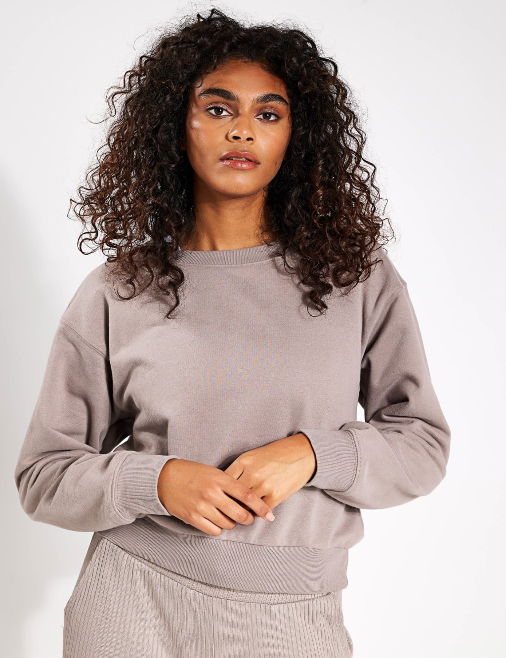 On The Go Cotton Rich Crew Neck Sweatshirt Beyond Yoga M S